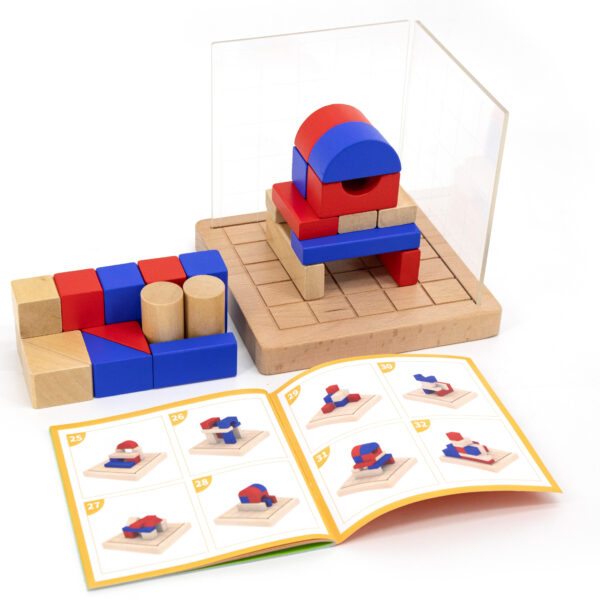 VIGA Drewniana Gra Budowanie Klocki 3D Montessori - 003