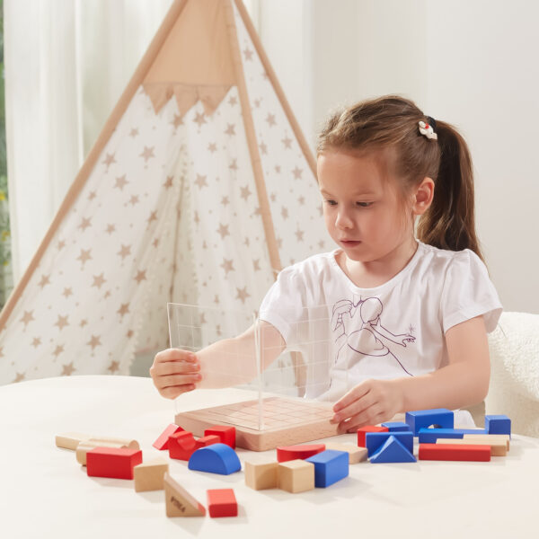 VIGA Drewniana Gra Budowanie Klocki 3D Montessori - 004