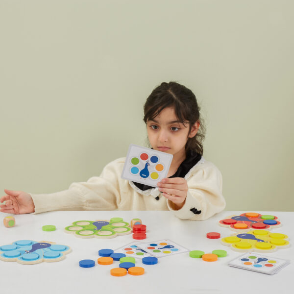 VIGA Drewniana Gra Dopasuj Kolory Pawi Ogon Montessori + Karty - 003