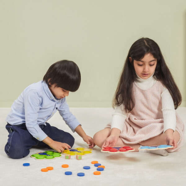 VIGA Drewniana Gra Dopasuj Kolory Pawi Ogon Montessori + Karty - 007