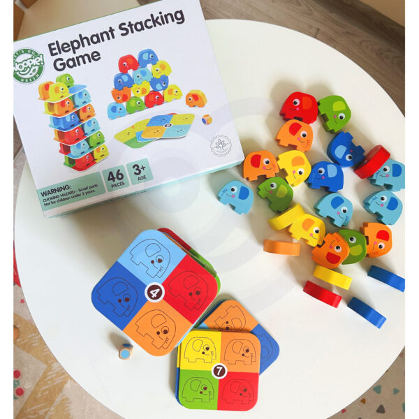 Drewniana gra balansująca Słonik 46 elem FSC 3+ - WOOPIE GREEN - 003