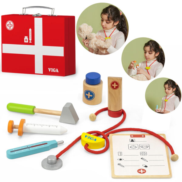 VIGA Drewniany zestaw małego lekarza w walizce - 001 VIGA Drewniany zestaw małego lekarza w walizce - 001