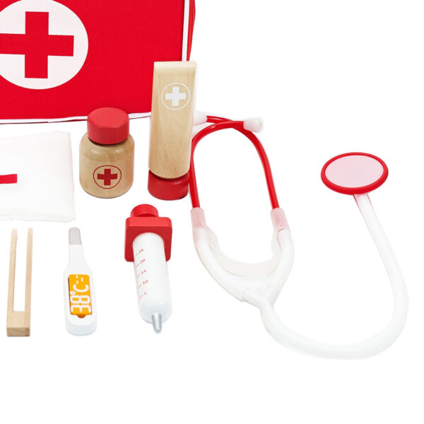 CLASSIC WORLD Drewniany Zestaw Walizka Małego Doktora Lekarza 19 el. - 008
