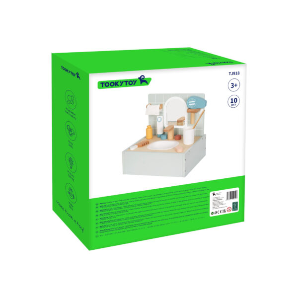 TOOKY TOY Toilet Bathroom Toaleta Drewniana Łazienka z Akcesoriami - 014