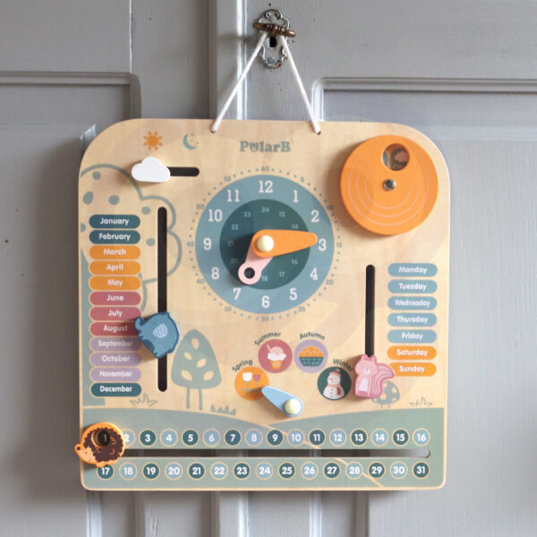VIGA PolarB Drewniany Kalendarz i Zegar Montessori - 003