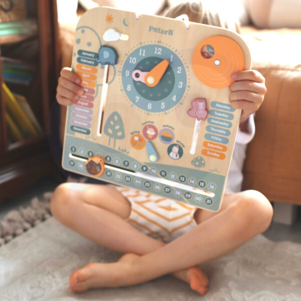 VIGA PolarB Drewniany Kalendarz i Zegar Montessori - 004