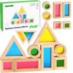 Lustrzane klocki drewniane sensoryczne FSC - Tooky Toy 8 el. - 001
