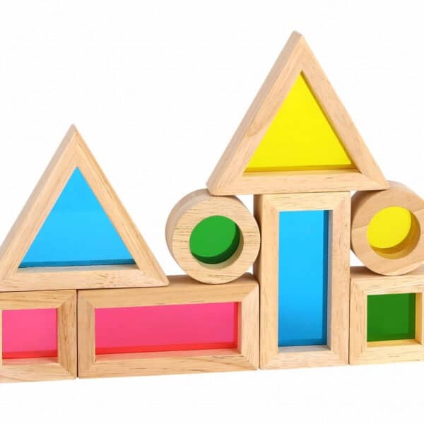 Lustrzane klocki drewniane sensoryczne FSC - Tooky Toy 8 el. - 002