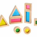 Lustrzane klocki drewniane sensoryczne FSC - Tooky Toy 8 el. - 003