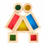 Lustrzane klocki drewniane sensoryczne FSC - Tooky Toy 8 el. - 005