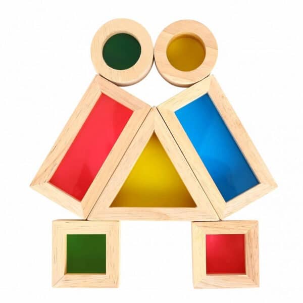 Lustrzane klocki drewniane sensoryczne FSC - Tooky Toy 8 el. - 005