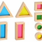 Lustrzane klocki drewniane sensoryczne FSC - Tooky Toy 8 el. - 006