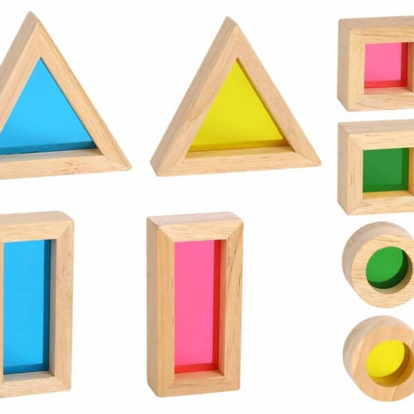Lustrzane klocki drewniane sensoryczne FSC - Tooky Toy 8 el. - 006