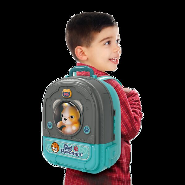 WOOPIE Zestaw Małego Weterynarza 3w1 Domek w Plecaku Piesek - 011