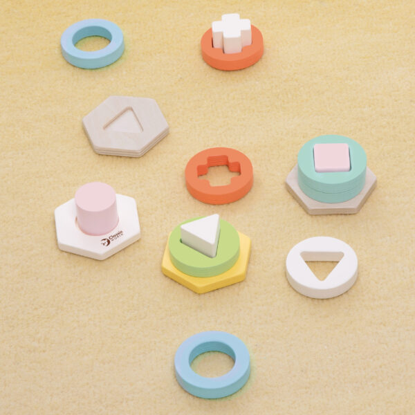 CLASSIC WORLD Sorter Montessori Kształtów i Kolorów Układanka Wieża - 002