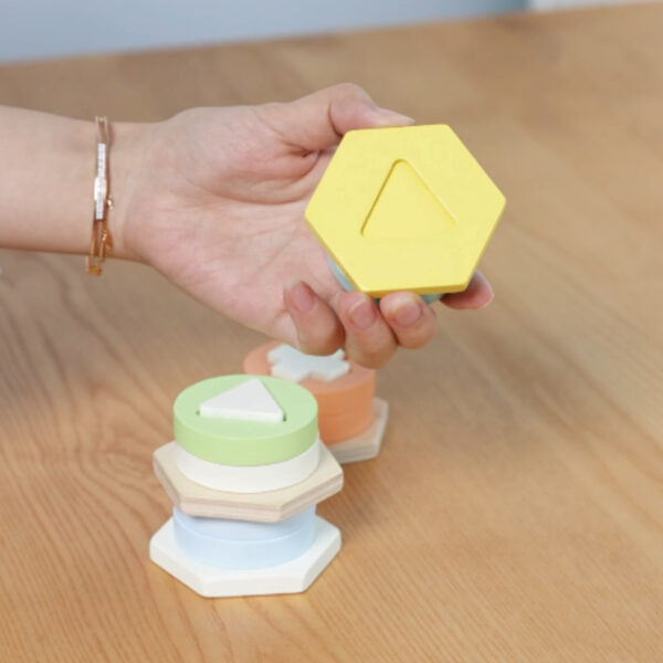 CLASSIC WORLD Sorter Montessori Kształtów i Kolorów Układanka Wieża - 004