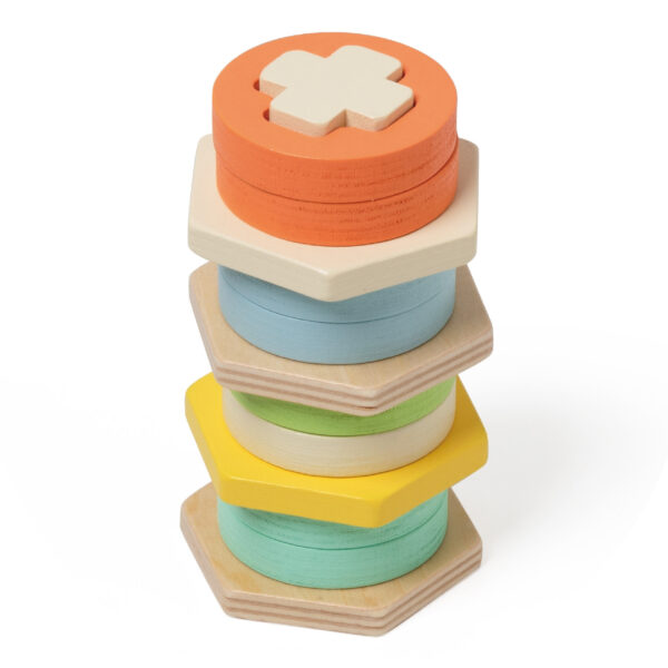 CLASSIC WORLD Sorter Montessori Kształtów i Kolorów Układanka Wieża - 006