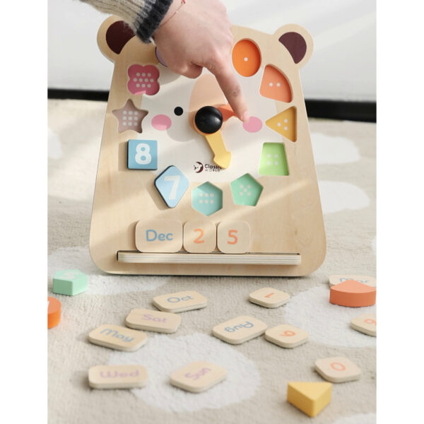CLASSIC WORLD Zegar Miś Montessori Edukacyjny 3w1 Nauka Czasu Liczenia i Daty - 004