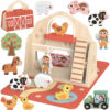 TOOKY TOY Drewniana Składana Farma w Walizce ze Zwierzątkami - 001