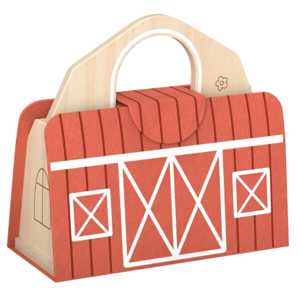 TOOKY TOY Drewniana Składana Farma w Walizce ze Zwierzątkami - 009