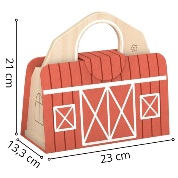 TOOKY TOY Drewniana Składana Farma w Walizce ze Zwierzątkami - 010