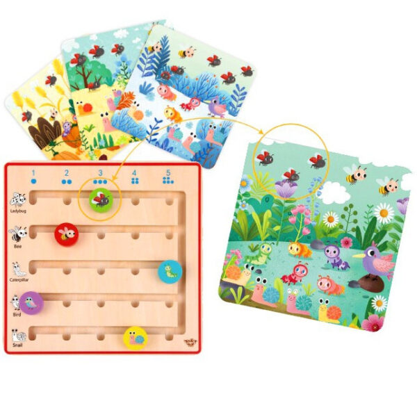 TOOKY TOY Drewniana Gra Nauka Liczenia Zwierzątka - 001