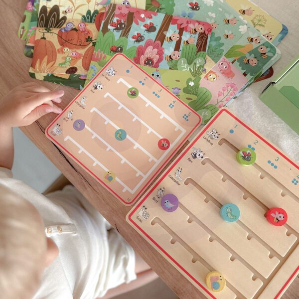 TOOKY TOY Drewniana Gra Nauka Liczenia Zwierzątka - 002