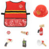 VIGA Zestaw Małego Strażaka Kamizelka + Drewniane akcesoria 8 el. - 004