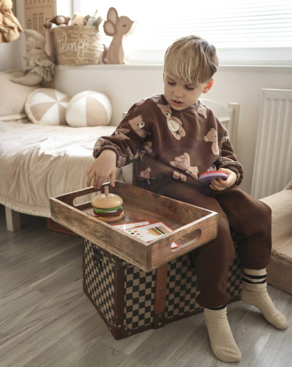 WOOPIE GREEN Drewniany Burger Restauracja Układanka dla Dzieci 15 el. Certyfikat FSC - 006