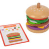 WOOPIE GREEN Drewniany Burger Restauracja Układanka dla Dzieci 15 el. Certyfikat FSC - 011