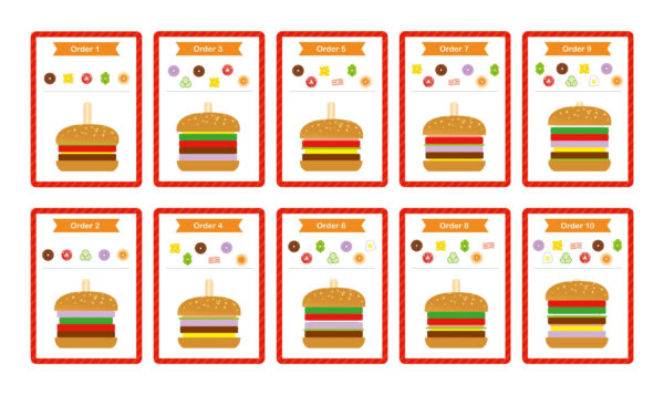 WOOPIE GREEN Drewniany Burger Restauracja Układanka dla Dzieci 15 el. Certyfikat FSC - 012