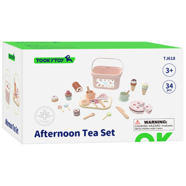 TOOKY TOY Sweet Cake Drewniany Zestaw Słodkości w Pudełku Cukiernia Lodziarnia - 007