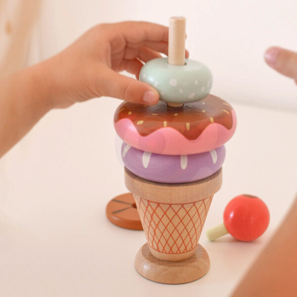 Drewniane lody układanka Montessori 6 gałek karty 3+ FSC – WOOPIE GREEN - 004