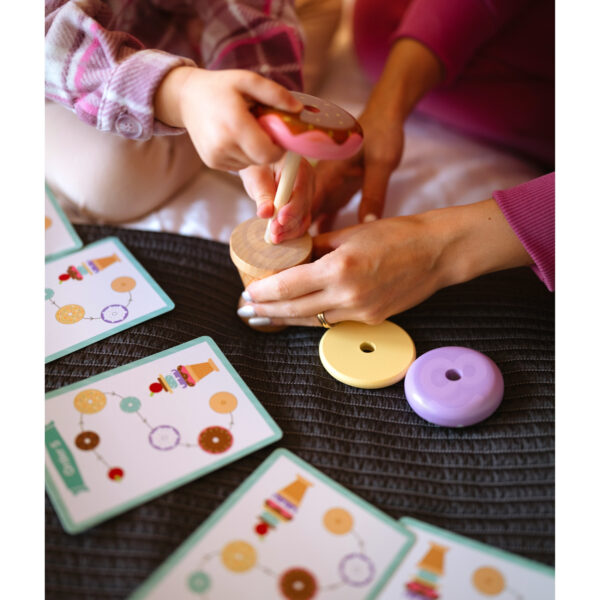 Drewniane lody układanka Montessori 6 gałek karty 3+ FSC – WOOPIE GREEN - 005