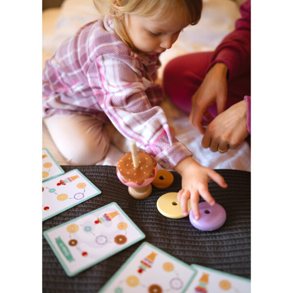 Drewniane lody układanka Montessori 6 gałek karty 3+ FSC – WOOPIE GREEN - 006