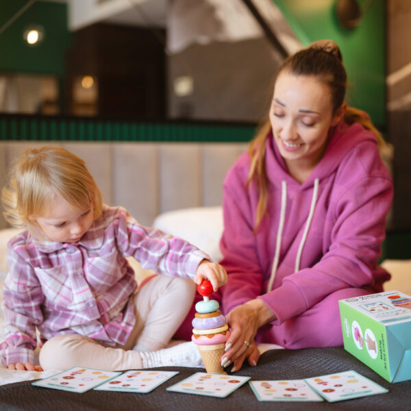 Drewniane lody układanka Montessori 6 gałek karty 3+ FSC – WOOPIE GREEN - 007