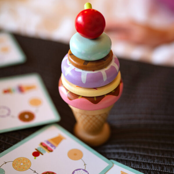 Drewniane lody układanka Montessori 6 gałek karty 3+ FSC – WOOPIE GREEN - 010