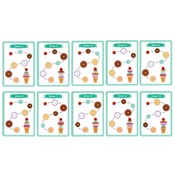 Drewniane lody układanka Montessori 6 gałek karty 3+ FSC – WOOPIE GREEN - 013