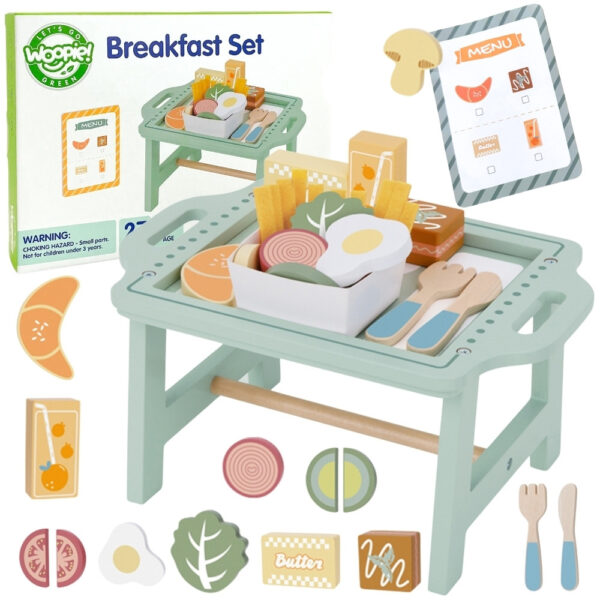 WOOPIE GREEN Zestaw Śniadaniowy i Restauracja – Zabawa w Zamawianie z Tacą i Akcesoriami - 001 WOOPIE GREEN Zestaw Śniadaniowy i Restauracja – Zabawa w Zamawianie z Tacą i Akcesoriami - 001