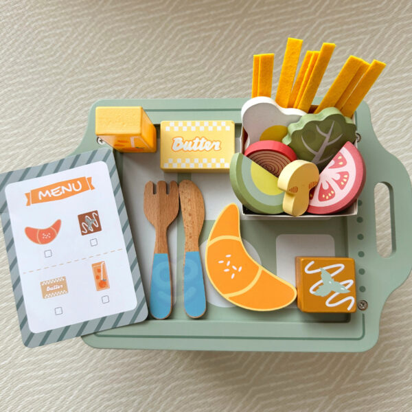 WOOPIE GREEN Zestaw Śniadaniowy i Restauracja – Zabawa w Zamawianie z Tacą i Akcesoriami - 002