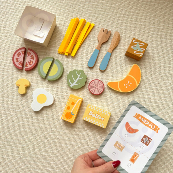 WOOPIE GREEN Zestaw Śniadaniowy i Restauracja – Zabawa w Zamawianie z Tacą i Akcesoriami - 006