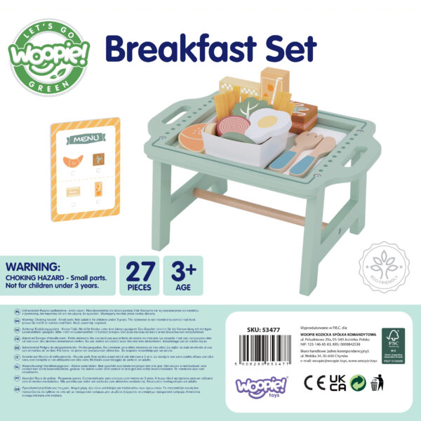 WOOPIE GREEN Zestaw Śniadaniowy i Restauracja – Zabawa w Zamawianie z Tacą i Akcesoriami - 015