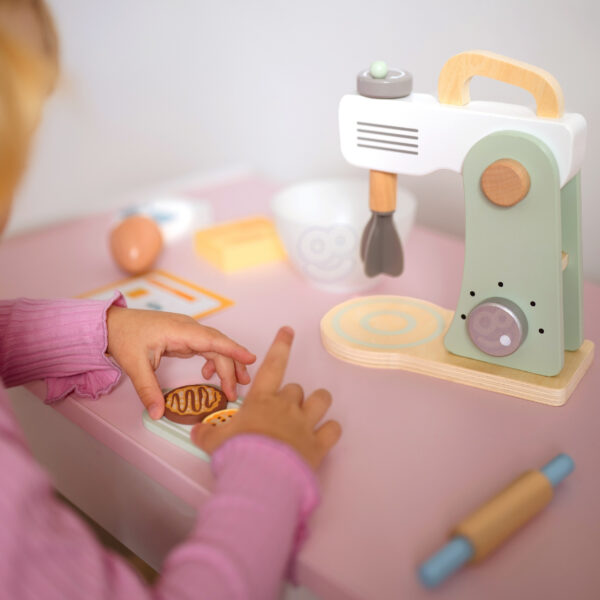 Mikser dla dzieci drewniany zestaw do pieczenia 11 el. 3+ - WOOPIE GREEN - 003