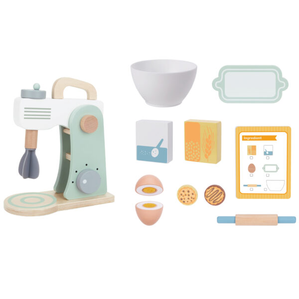 Mikser dla dzieci drewniany zestaw do pieczenia 11 el. 3+ - WOOPIE GREEN - 010