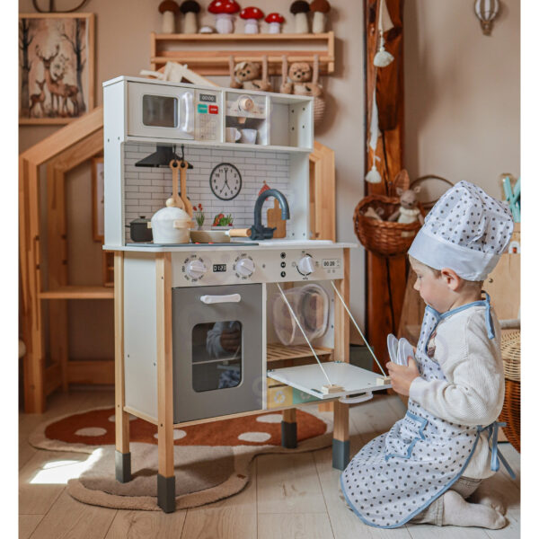 WOOPIE GREEN Drewniana Interaktywna Kuchnia 9w1 z Pralką i Tablicą - 002