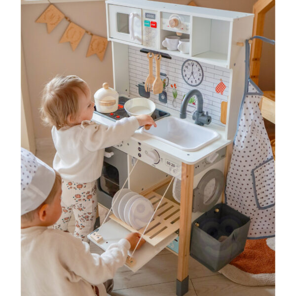 WOOPIE GREEN Drewniana Interaktywna Kuchnia 9w1 z Pralką i Tablicą - 006