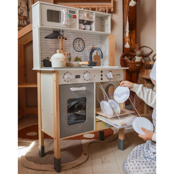 WOOPIE GREEN Drewniana Interaktywna Kuchnia 9w1 z Pralką i Tablicą - 013