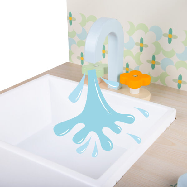 CLASSIC WORLD Drewniana Kuchnia XXL Wielofunkcyjna z Pralką i Akcesoriami - 004