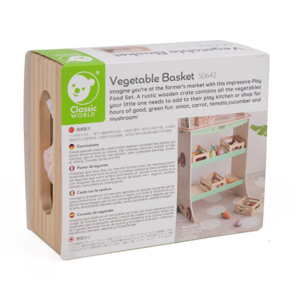 CLASSIC WORLD Zestaw Drewnianych Warzyw w Koszyku 6 el. - 006