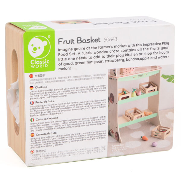 CLASSIC WORLD Zestaw Drewnianych Owoców w Koszyku 6 el. - 005